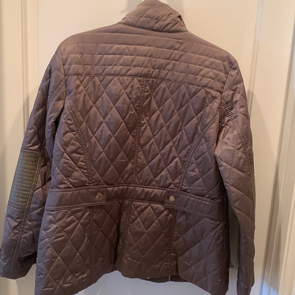 Vince Camuto Quilted Jacket Zip Front Polyester Khaki Beige Sz L Fall jacket - Picture 4 of 10